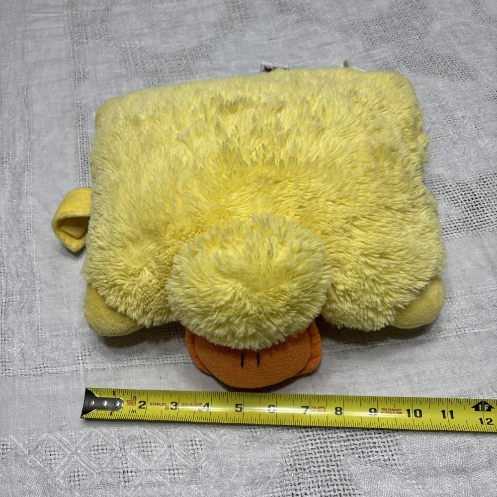 Pillow Pets Pee-Wees 2012 Duck rare HTF used duckling yellow Vtg stuffed animal